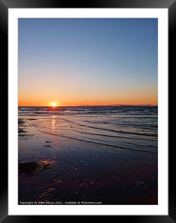 Blue Reflective Sunset  Framed Mounted Print by Mark Ritson
