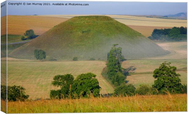 Silbury Hill prehistoric  structure In Europe, near Avebury, Wiltshire, England Canvas Print by Ian Murray