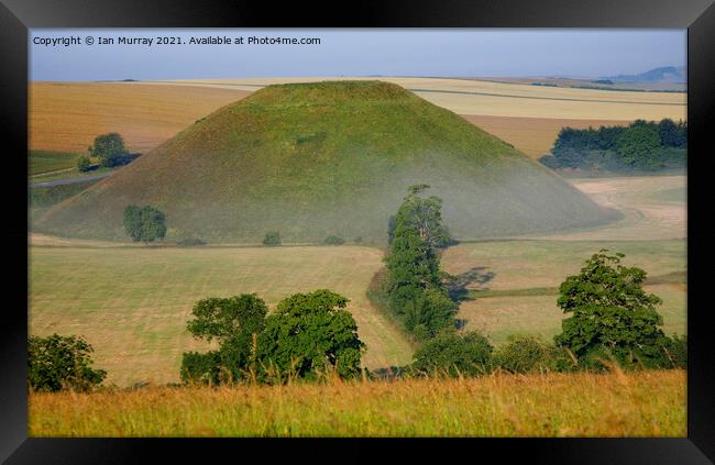 Silbury Hill prehistoric  structure In Europe, near Avebury, Wiltshire, England Framed Print by Ian Murray
