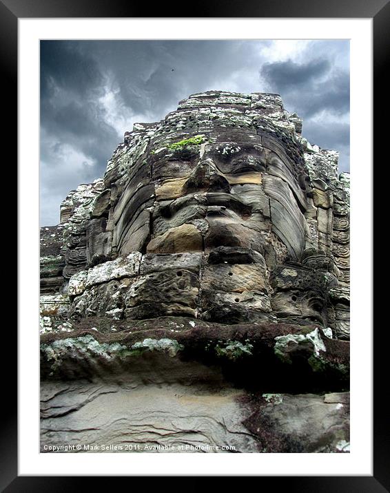 Great Stone Face - Bayon Framed Mounted Print by Mark Sellers
