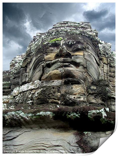 Great Stone Face - Bayon Print by Mark Sellers