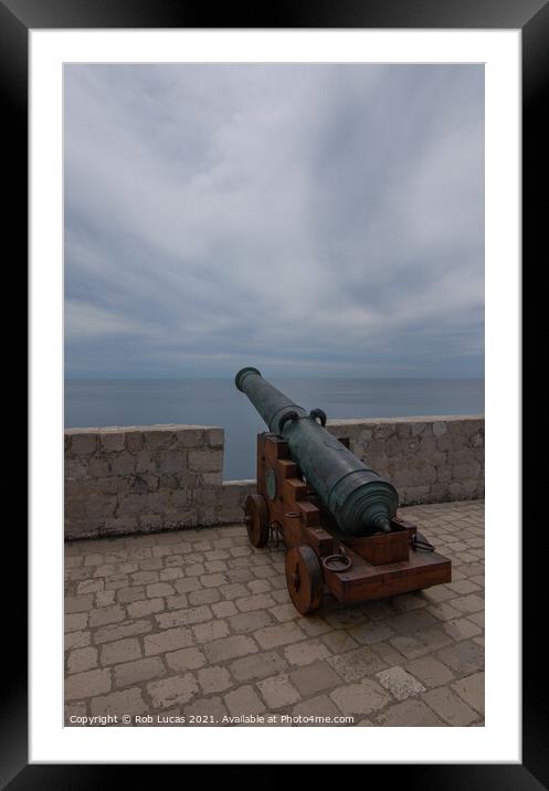 Cannon defending Dubrovnik Framed Mounted Print by Rob Lucas