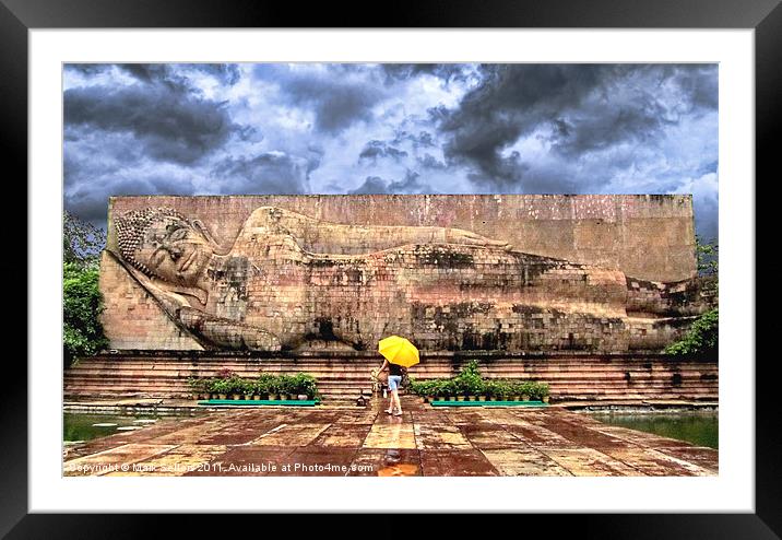 Reclining Buddha Framed Mounted Print by Mark Sellers