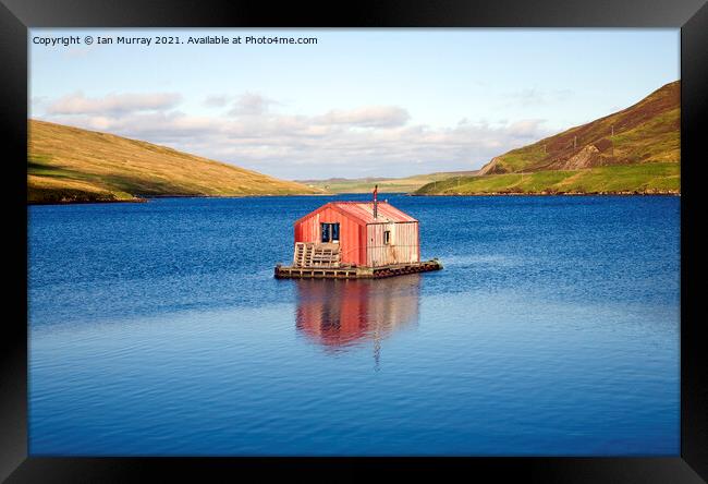 Fisherman's shed on small island, Olna Firth, Voe, Framed Print by Ian Murray