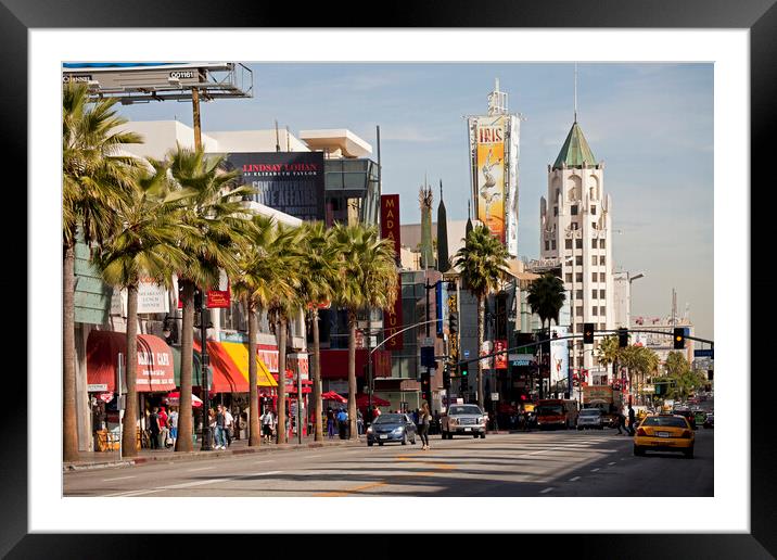 Hollywood Boulevard California Framed Mounted Print by peter schickert