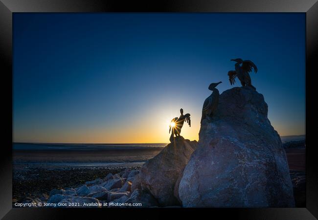 3 Birds at Sunset  Framed Print by Jonny Gios