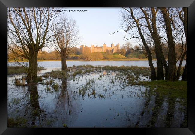 Framlingham Castle viewed over the Mere, Suffolk, England Framed Print by Ian Murray