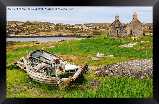 Abandoned by Loch Sgioport on South Uist Scotland Framed Print by Pearl Bucknall