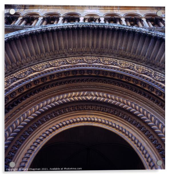 Ornate Italianate church arch detail, Wilton, Engl Acrylic by Photimageon UK