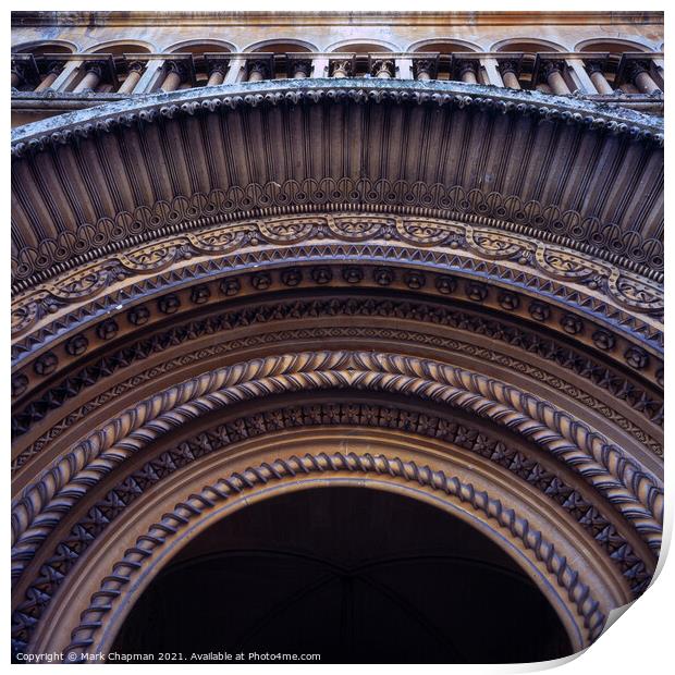 Ornate Italianate church arch detail, Wilton, Engl Print by Photimageon UK
