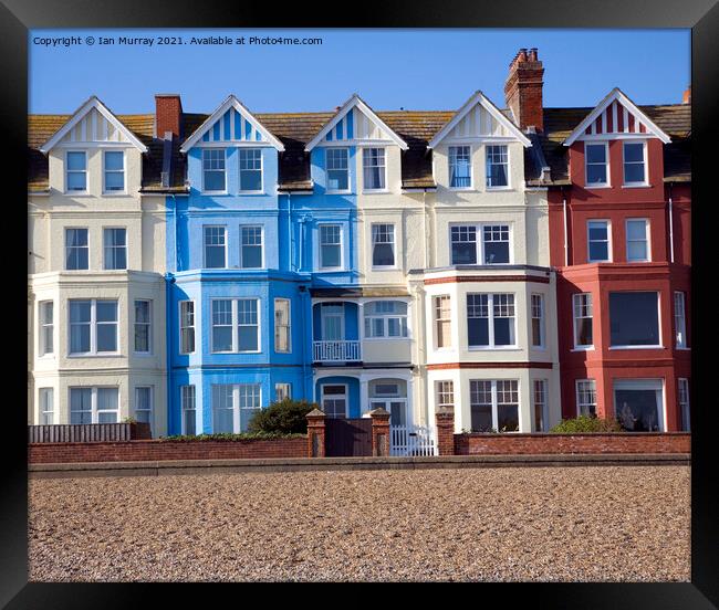 Seaside buildings along the front, Aldeburgh, Suffolk, England Framed Print by Ian Murray