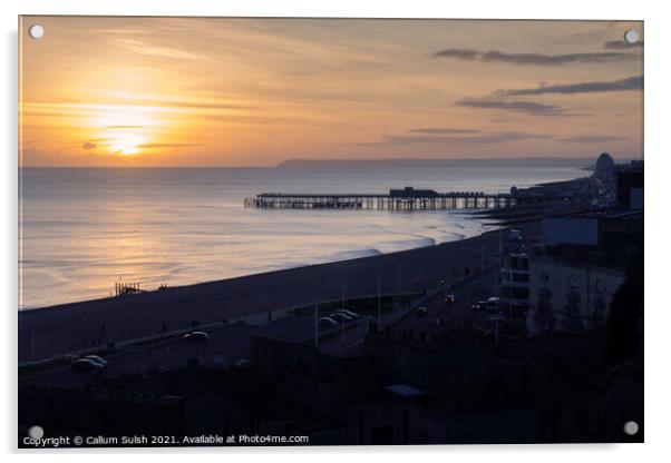Sunsetting by Hastings Pier Acrylic by Callum Sulsh