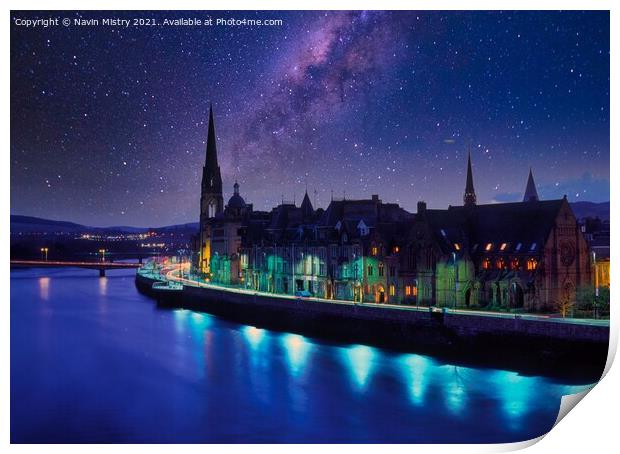 Perth Scotland and the River Tay  Print by Navin Mistry
