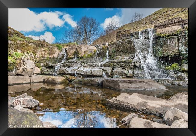 Ettersgill Beck Waterfall from Low Level Framed Print by Richard Laidler