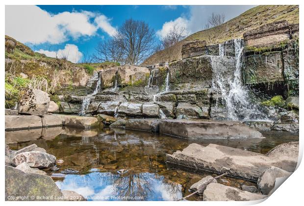 Ettersgill Beck Waterfall from Low Level Print by Richard Laidler