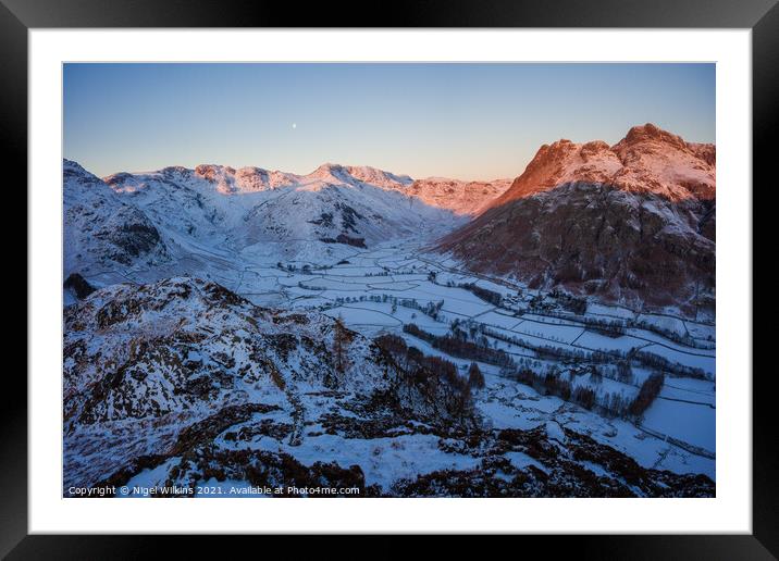 Great Langdale Sunrise Framed Mounted Print by Nigel Wilkins