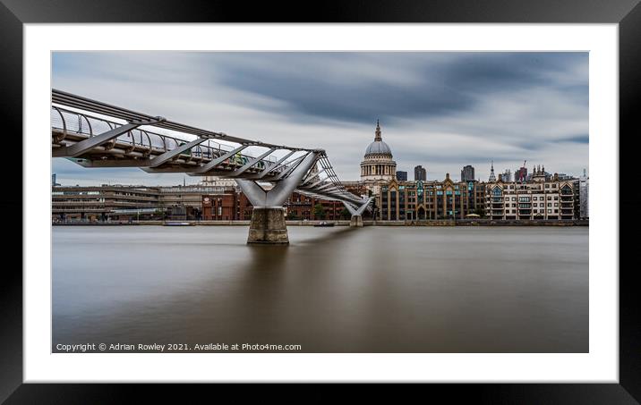 St. Paul's and the Millennium Bridge Framed Mounted Print by Adrian Rowley