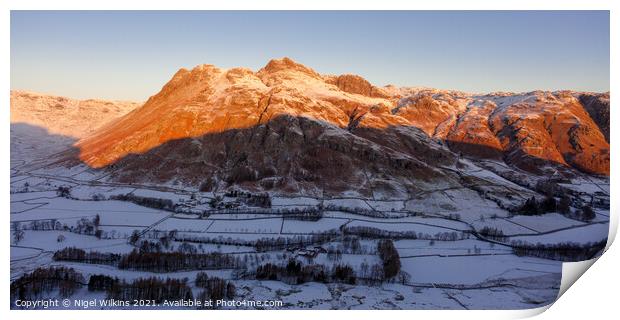 The Langdale Pikes Print by Nigel Wilkins