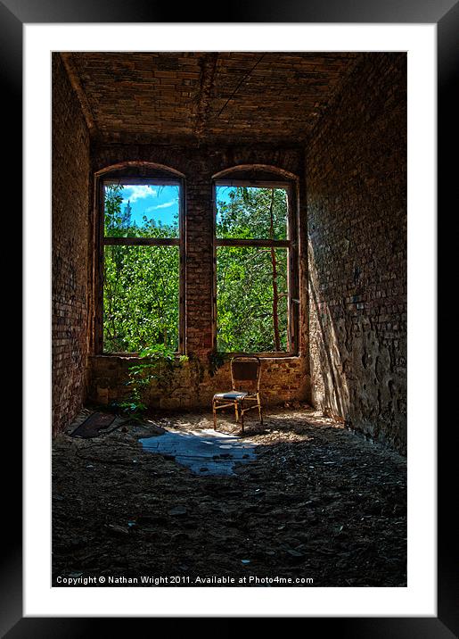 2 windows in a ruin. Framed Mounted Print by Nathan Wright