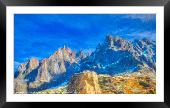  Chamonix Alps Panorama Art Framed Mounted Print by David Pyatt