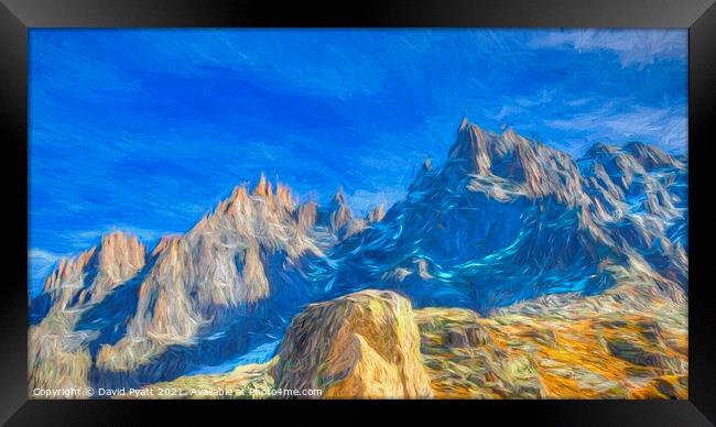  Chamonix Alps Panorama Art Framed Print by David Pyatt