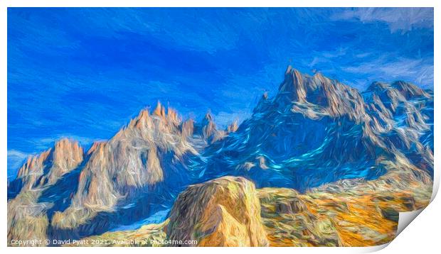  Chamonix Alps Panorama Art Print by David Pyatt