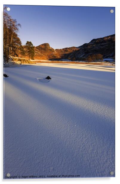Frozen Blea Tarn Acrylic by Nigel Wilkins