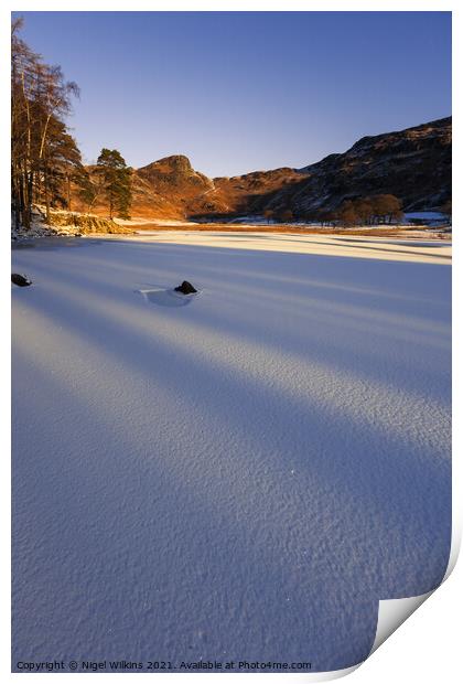 Frozen Blea Tarn Print by Nigel Wilkins