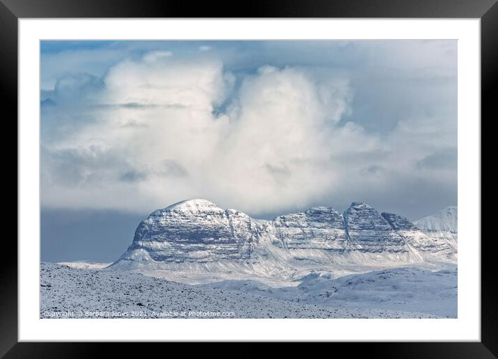 Menacing Winter Cloud Over Suilven Framed Mounted Print by Barbara Jones