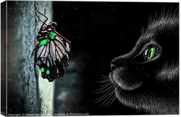 The Cat and the Butterfly Canvas Print by Lrd Robert Barnes