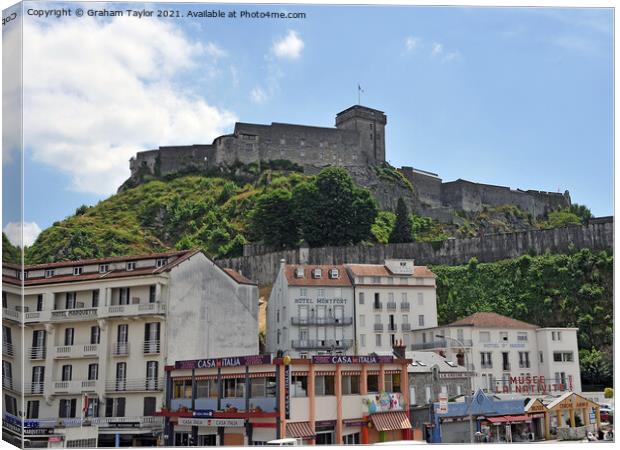 Majestic Lourdes Castle Overlooking Seven Valleys Canvas Print by Graham Taylor