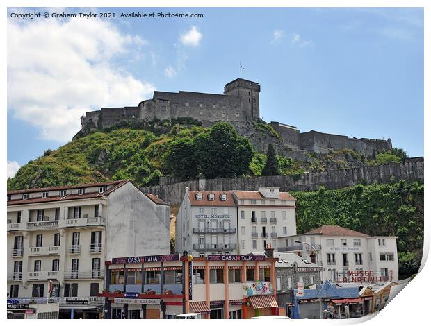 Majestic Lourdes Castle Overlooking Seven Valleys Print by Graham Taylor