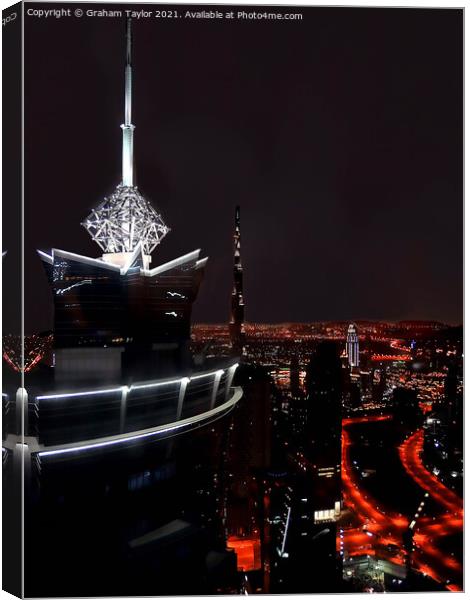 Majestic Dubai Skyline Canvas Print by Graham Taylor