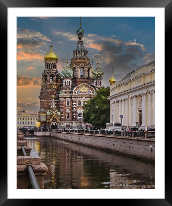 Church of Savior on the Spilled Blood in St Petersburg, Russia Framed Mounted Print by Dave Williams