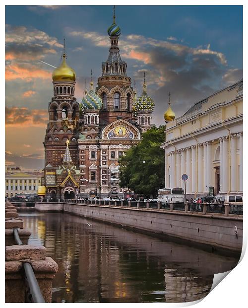 Church of Savior on the Spilled Blood in St Petersburg, Russia Print by Dave Williams