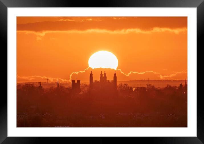 Sunrise behind King's College Chapel, Cambridge, 1 Framed Mounted Print by Andrew Sharpe