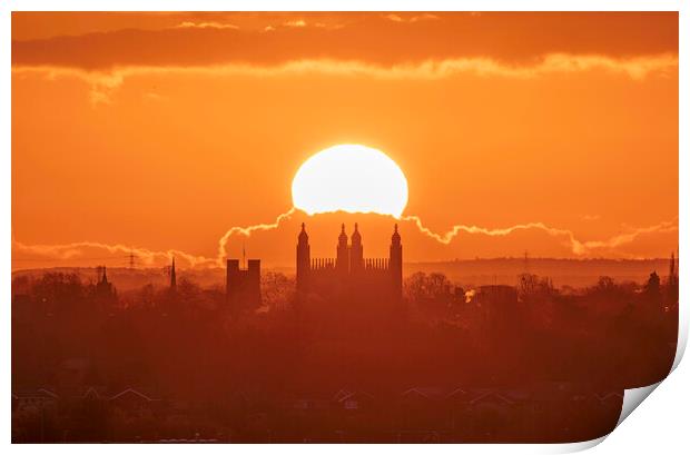 Sunrise behind King's College Chapel, Cambridge, 1 Print by Andrew Sharpe