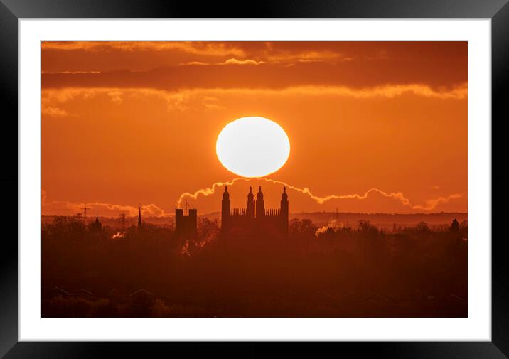 Sunrise behind King's College Chapel, Cambridge, 11th April 2021 Framed Mounted Print by Andrew Sharpe