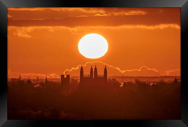 Sunrise behind King's College Chapel, Cambridge, 11th April 2021 Framed Print by Andrew Sharpe