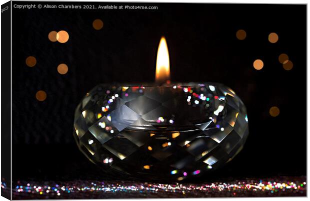 Sparkling Candlelight Canvas Print by Alison Chambers