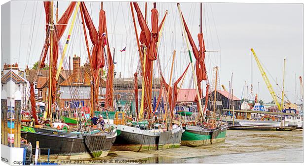 Maldon Sailing Barges Canvas Print by Peter F Hunt