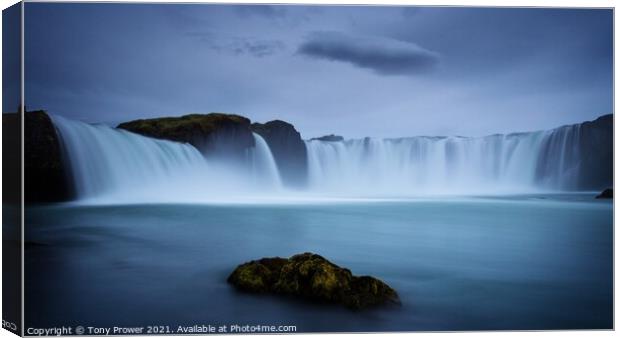 Goðafoss Blue Canvas Print by Tony Prower