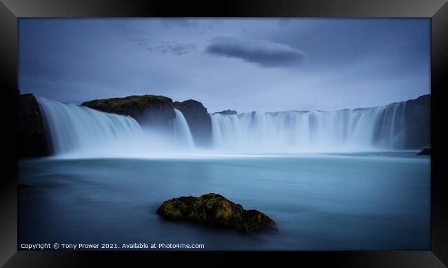 Goðafoss Blue Framed Print by Tony Prower