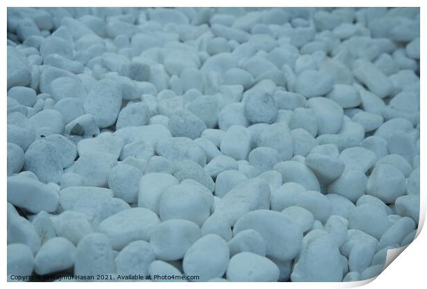 Top view of white stones background Print by Photo Chowk