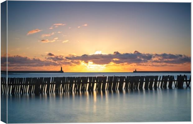 Mouth of the Tyne Sunrise Canvas Print by Rob Cole
