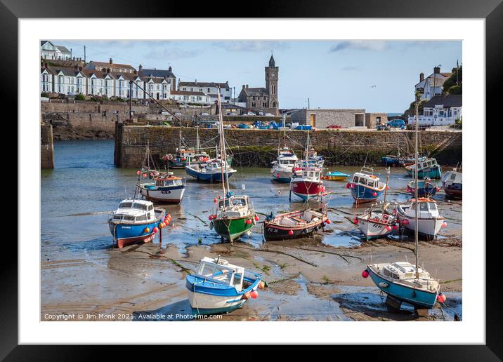 Porthleven Harbour  Framed Mounted Print by Jim Monk