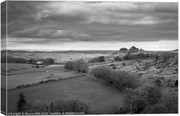 Hound Tor in Black and White Canvas Print by Bruce Little