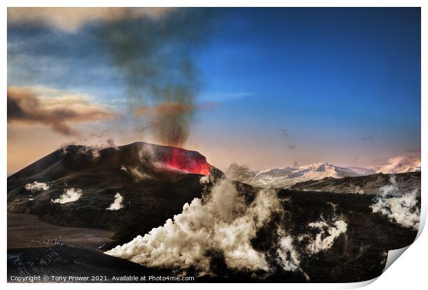 Fimmvörðuháls Volcano Print by Tony Prower
