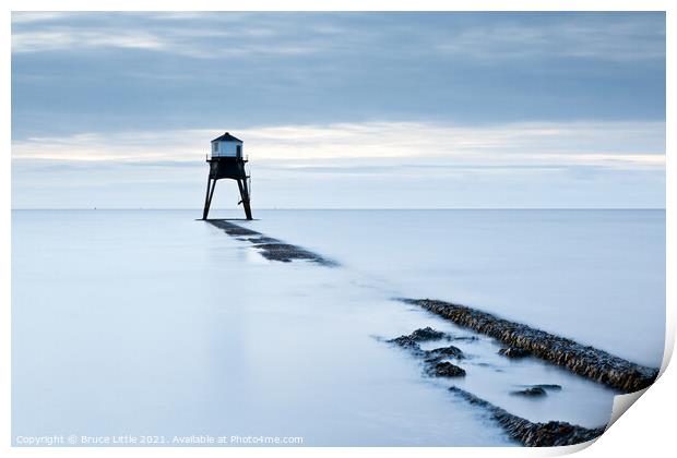 Dovercourt Lower Lighthouse and Walkway Print by Bruce Little