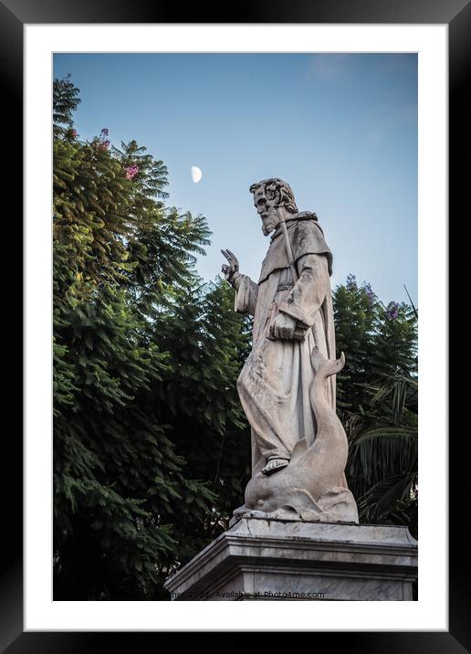 Monumento a Sant Antonio Abate Statue in Sorrento Framed Mounted Print by Dietmar Rauscher